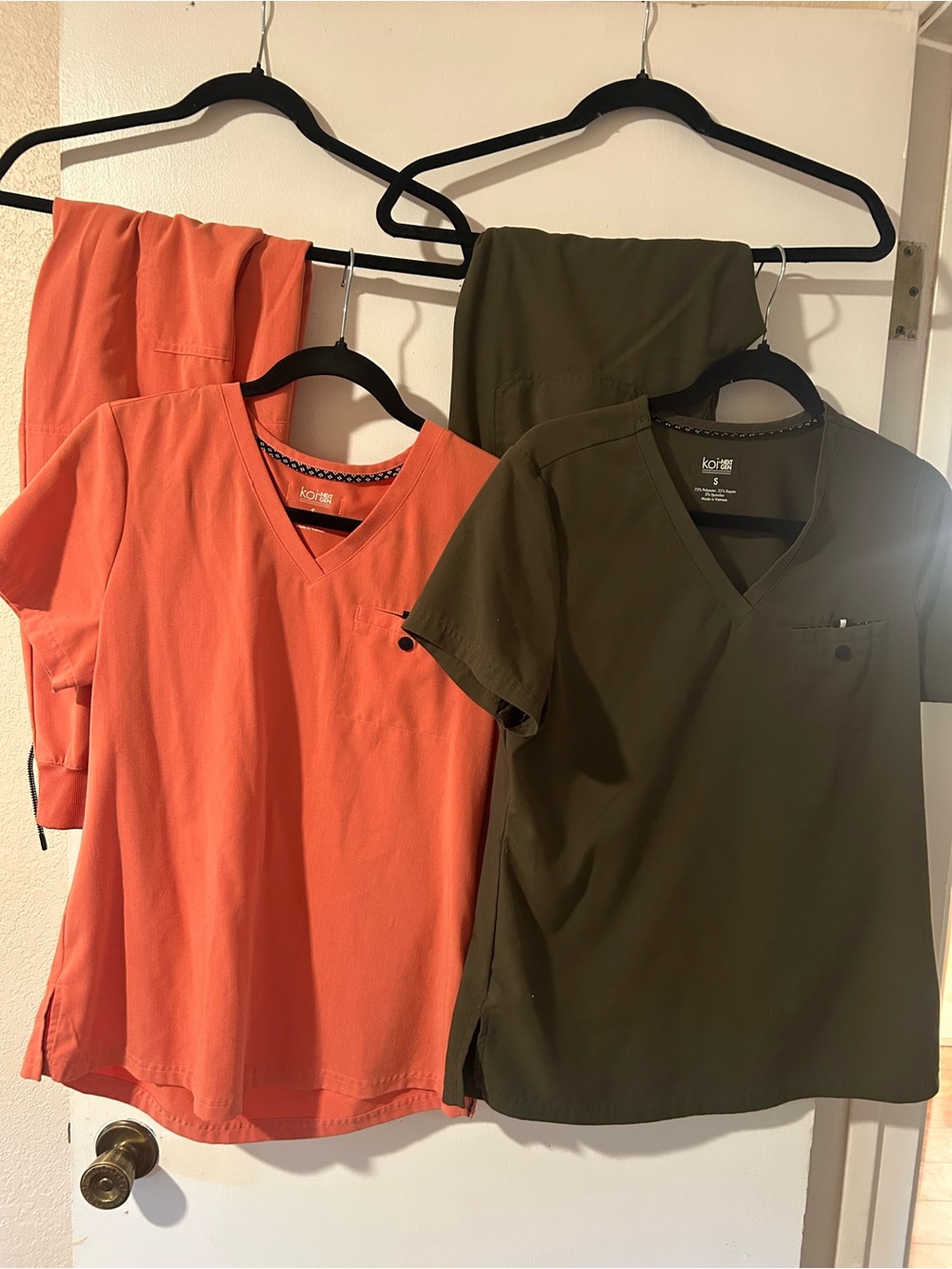 Koi Next Gen Scrub set — Coral and Olive